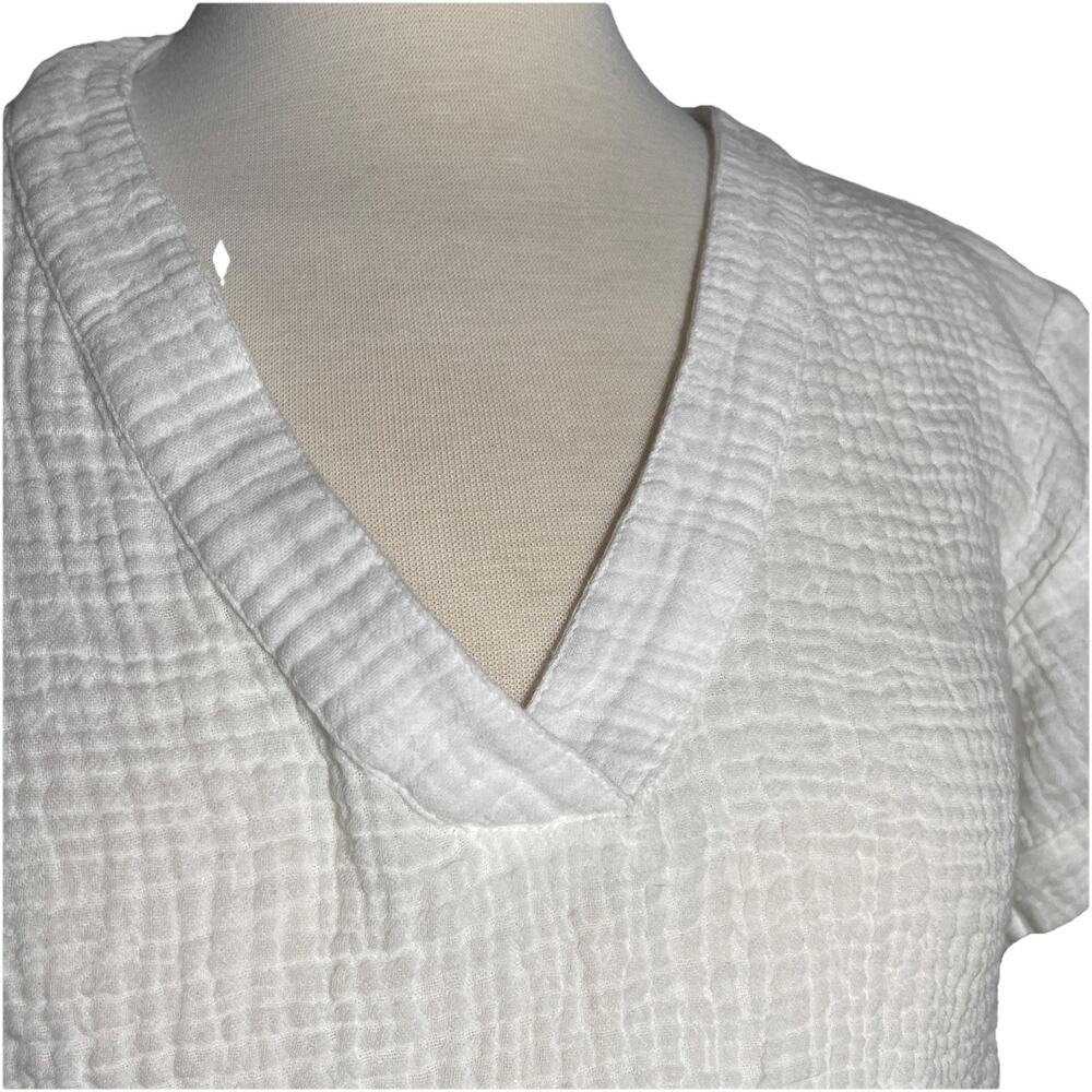 Lucky Brand Top Tie-Front White Gauze Material Women’s Sz S - Picture 2 of 4